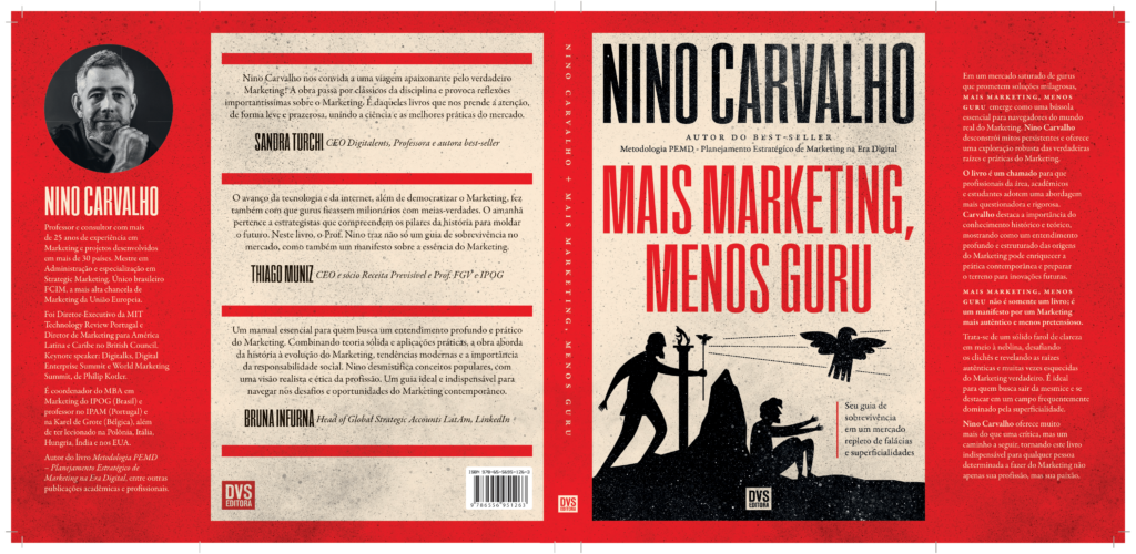 Capa do livro MAIS MARKETING, menos guru (Nino Carvalho, 2024)